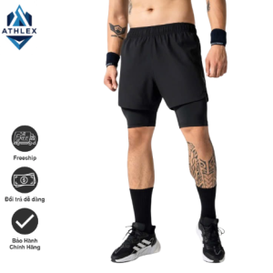 Quần Shorts Nam Gym Power 2 lớp - A446
