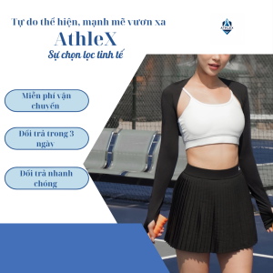 Áo khoác thể theo AthleX dáng lửng thoáng khí hỗ trợ tập chơi tennis pickleball V7