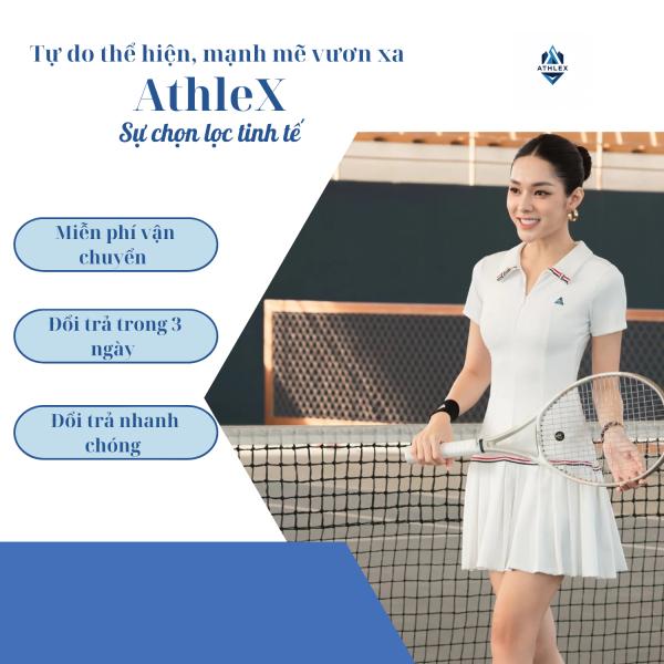 Váy pickleball AthleX tặng kèm quần bảo hộ chất liệu thun co giãn thoáng khí V4