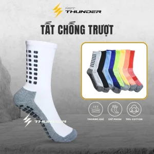 Tất Chống Trơn Trượt đá bóng, Vớ Đá Banh, Bóng Rổ, Chạy Bộ Tăng Độ bám Thấm Hút Mồ Hôi Thoáng Khí CT01