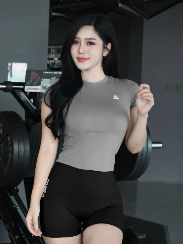 Áo thể thao AthleX áo tập tennis pickleball nữ Fitme dáng ôm body tay ngắn chất liệu co giãn thoáng khí, thấm hút tốt V9 - Ảnh 6