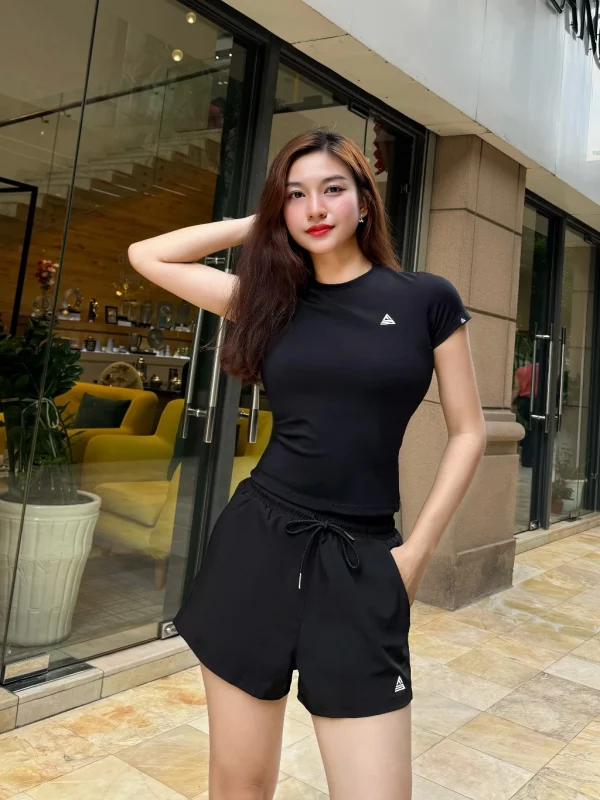 Áo thể thao AthleX áo tập tennis pickleball nữ Fitme dáng ôm body tay ngắn chất liệu co giãn thoáng khí, thấm hút tốt V9 - Ảnh 5
