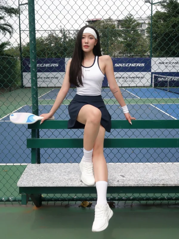 Áo thể thao AthleX co giãn thoáng khí thiết kế croptop phối viền đồ hỗ trợ tập cầu lông thoải mái V8 - Ảnh 5